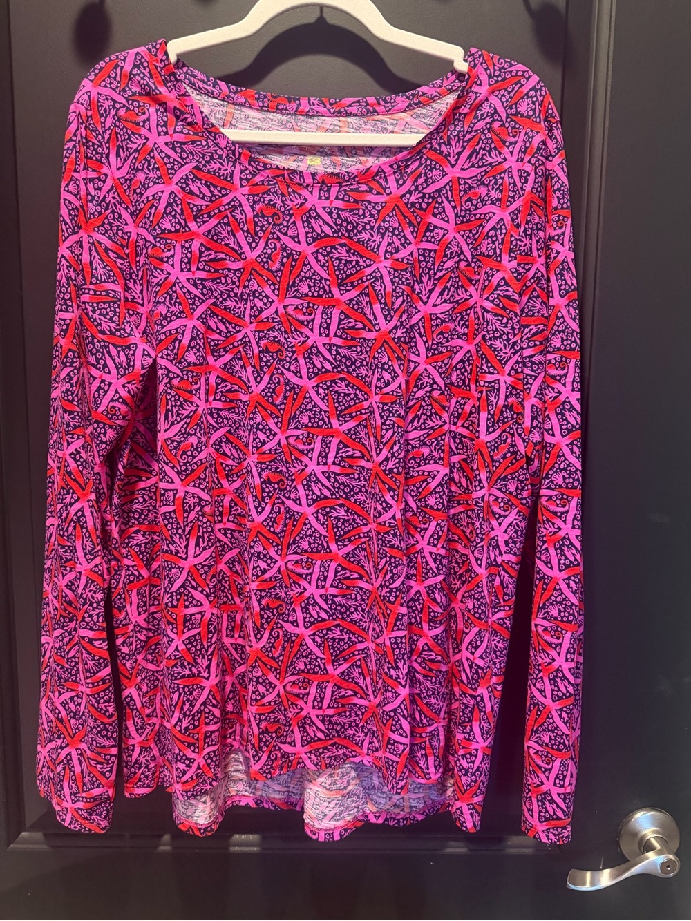 Lilly Pulitzer Pink and Red Long-Sleeve Printed Top